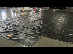 Πυρόστακτο ύφασμα PVC επικαλυμμένο με μαύρη σανίδα Σιδηροδρομική σανίδα για φορτηγό επίπεδης κλίμακας